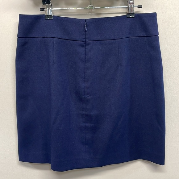 Loft Navy Center Pleat Lined Skirt 8 - Picture 2 of 11